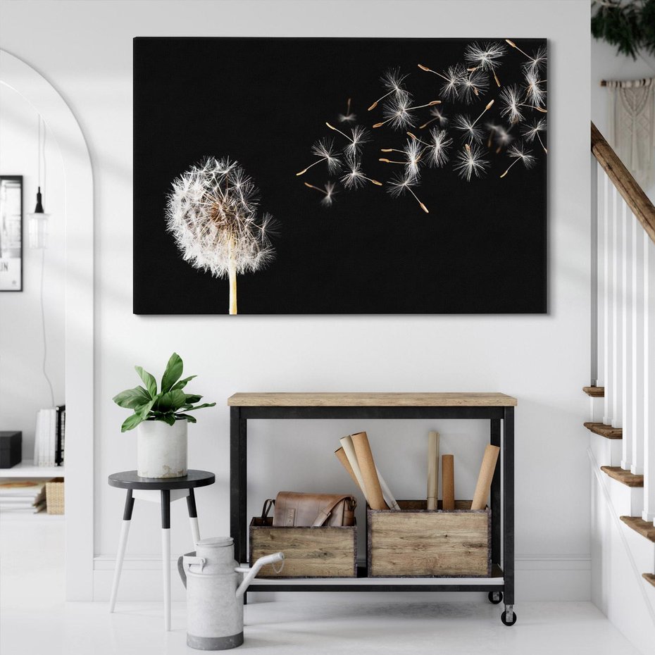 Obraz na płótnie 70x50 - Delikatne płatki dmuchawca - dmuchawiec, kwiaty