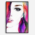 Obraz w ramie 70x100 - Kobieta Twarz Abstrakcja - kobieta, twarz - rama czarna
