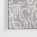 Obraz w ramie 80x80 - Sploty odblasków i zawirowań - abstrakcyjne rysunki, wzorek - rama biała