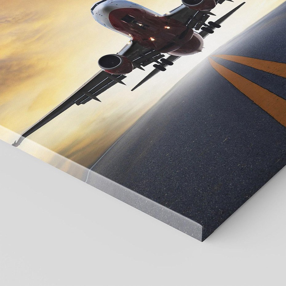 Obraz na płótnie 50x70 - Podróż samolotem w pejzaż - samolot, podróż