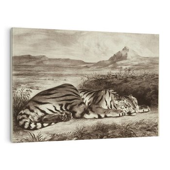 Obraz na płótnie 100x70 - "Królewski Tygrys" Eugène Delacroix - Reprodukcja - reprodukcja, obraz na płótnie
