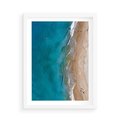 Plakat w ramie 50x70 - Spokój nad morzem - morze, plaża - rama biała