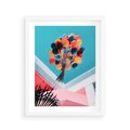 Plakat w ramie 40x50 - Kolorowe Balony Pod Niebem - kolorowe balony na tle niebieskiego nieba - rama biała