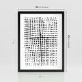 Plakat w ramie 30x40 - Refleksje Monochromatycznych Widoków - abstrakcyjna kompozycja z czarnych kropek, minimalistyczny czarno bialy plakat - rama czarna