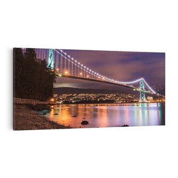 Obraz na płótnie 120x60 - Most nocą w Kanadzie - Kanada, most
