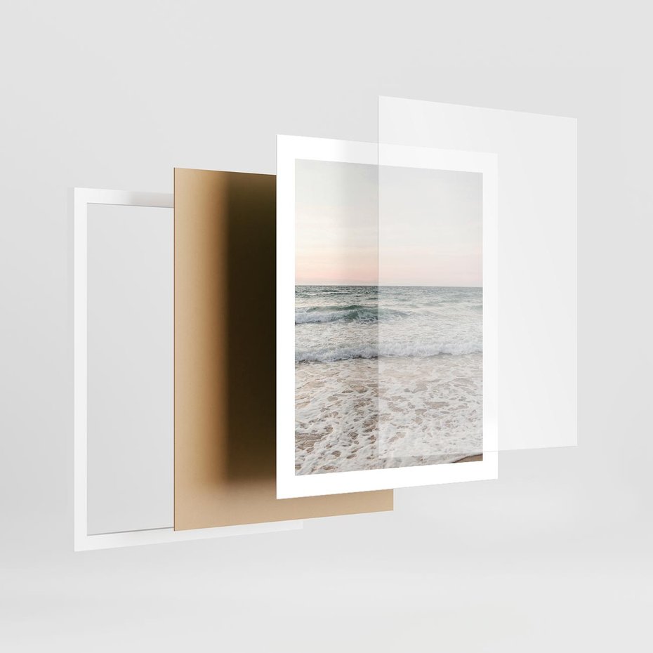 Plakat w ramie 40x50 - Krajobraz Morza i Fal - morze, fale - rama biała