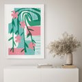 Plakat bez ramy 30x40 - Rozkwitające Harmonie Form - abstrakcyjne pastelowe kwiaty, nowoczesna sztuka