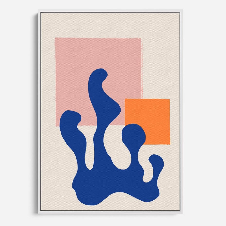 Obraz w ramie 50x70 - Bezgraniczna Galeria Plam - abstrakcja, nowoczesny plakat - rama biała