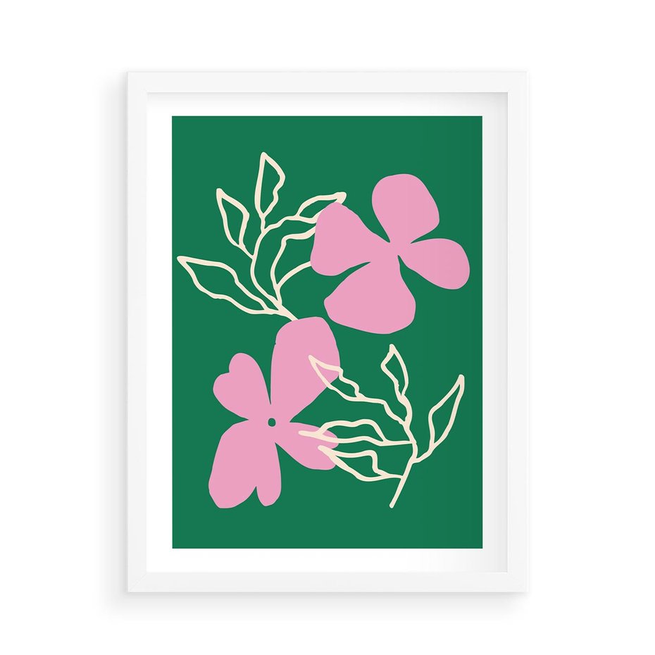 Plakat w ramie 50x70 - Wewnętrzne Fale - abstrakcyjny plakat, boho styl - rama biała