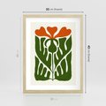 Plakat w ramie 30x40 - Minimalistyczny Urok Kwiatu - kwiat, sztuka nowoczesna - rama drewno