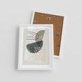 Plakat w ramie 30x40 - Geometria w Beżowych Odcieniach - abstrakcja, geometria - rama biała