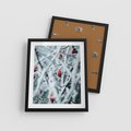 Plakat w ramie 40x50 - Zima na Gałęziach - zima, oszronione gałęzie - rama czarna
