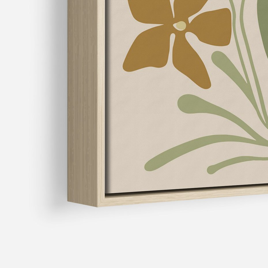 Obraz w ramie 80x120 - Subtelność Utajona - nowoczesny plakat, roślinność - rama drewno