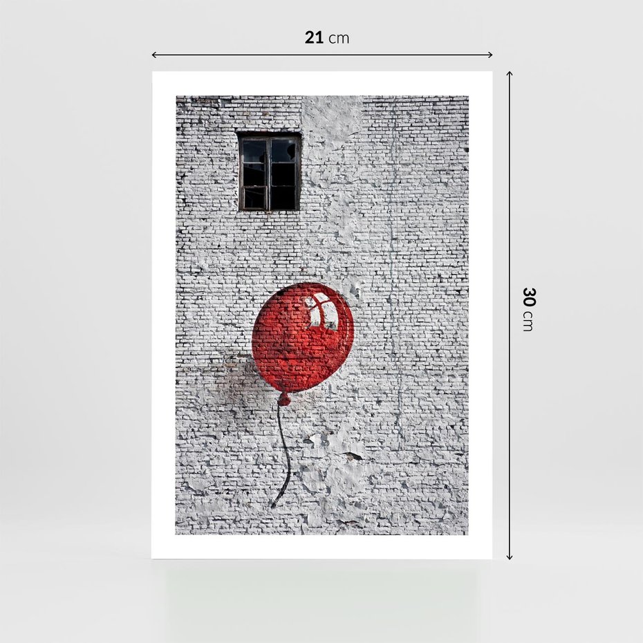 Plakat bez ramy 21x30 - Mur Balonów - mur, balon