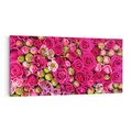 Obraz na płótnie 140x70 - Kwiatowa symfonia róż - róże, kwiaty