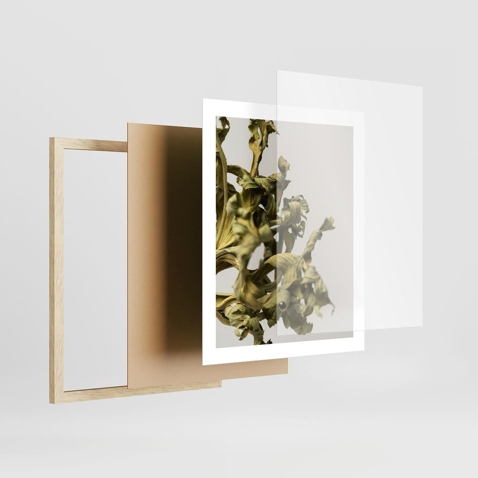 Plakat w ramie 40x50 - Odejście pory deszczowej - suche, trawy - rama drewno