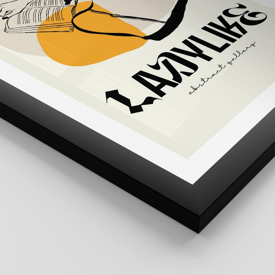 Plakat w ramie 30x40 - Kobiecość w Literach - grafika, nowoczesność - rama czarna