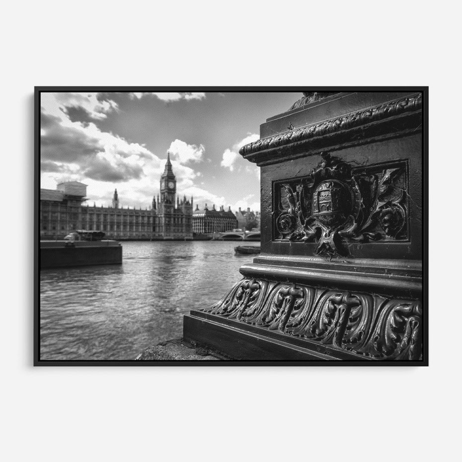 Obraz w ramie 100x70 - Pejzaż kruchości i siły - Londyn, Tamiza - rama czarna
