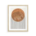 Plakat w ramie 30x40 - Konturem Kształtowane - koło, boho styl - rama drewno