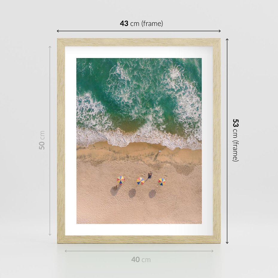 Plakat w ramie 40x50 - Letnie Wakacje na Horyzoncie - plaża, morze - rama drewno