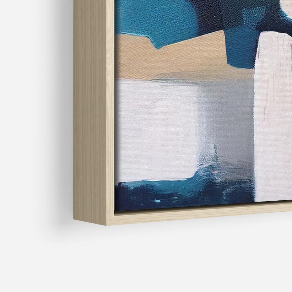 Obraz w ramie 70x50 - Turkusowe Maźnięcia - obraz, abstrakcja - rama drewno