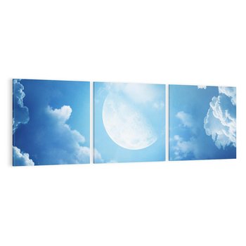 Obraz na płótnie 120x40 - Księżycowe Chmury - księżyc, chmury