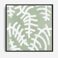 Obraz w ramie 50x50 - Oaza Zieleni - zielona abstrakcja, zgaszona zieleń - rama czarna