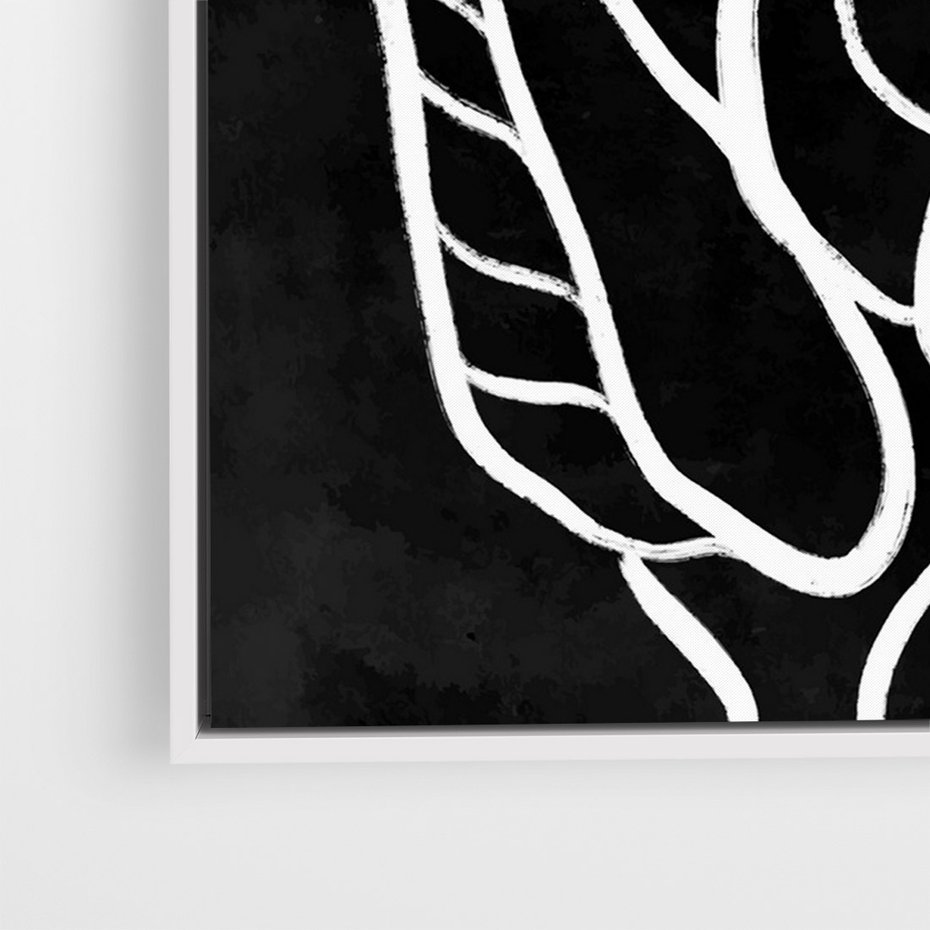 Obraz w ramie 80x120 - Lustrzane Odbicie - mroczna sztuka, minimalizm - rama biała