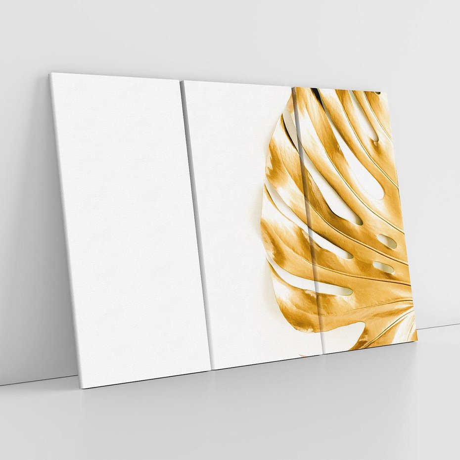 Obraz na płótnie 120x80 - Przyjemność dla Oczu - złote, liście
