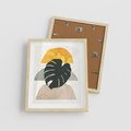 Plakat w ramie 40x50 - Monstera i Boho Elementy - grafika, boho klimat - rama drewno