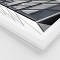 Plakat w ramie 40x50 - Architektura Przyszłości: Czarno-Białe Ujęcie - nowoczesna architektura, czarno białe zdjęcie - rama biała