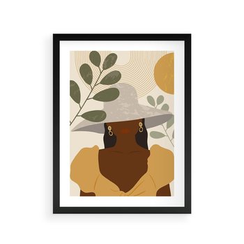 Plakat w ramie 40x50 - Grafika w Innowacyjnym Stylu - grafika, postać kobiety - rama czarna