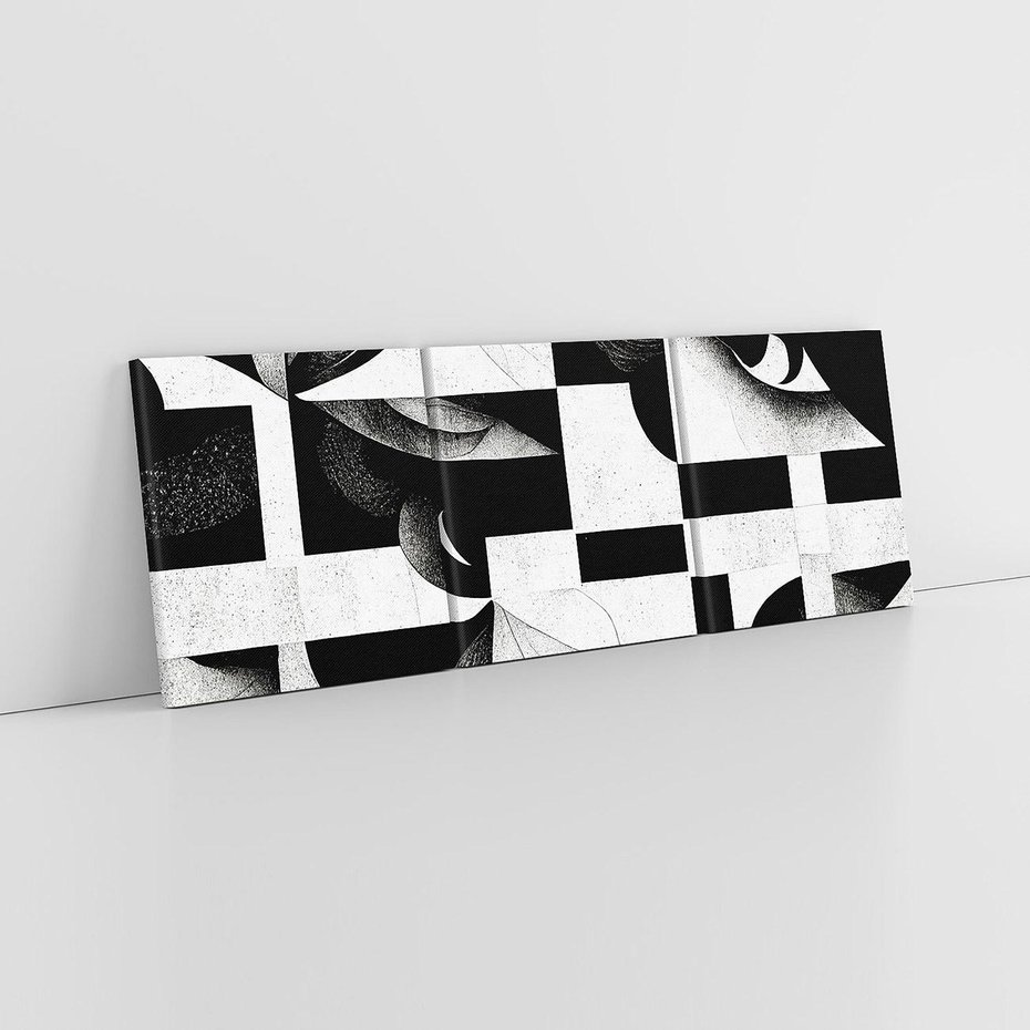 Obraz na płótnie 120x40 - Harmonia świateł i cieni - abstrakcja czarno biała, geometria