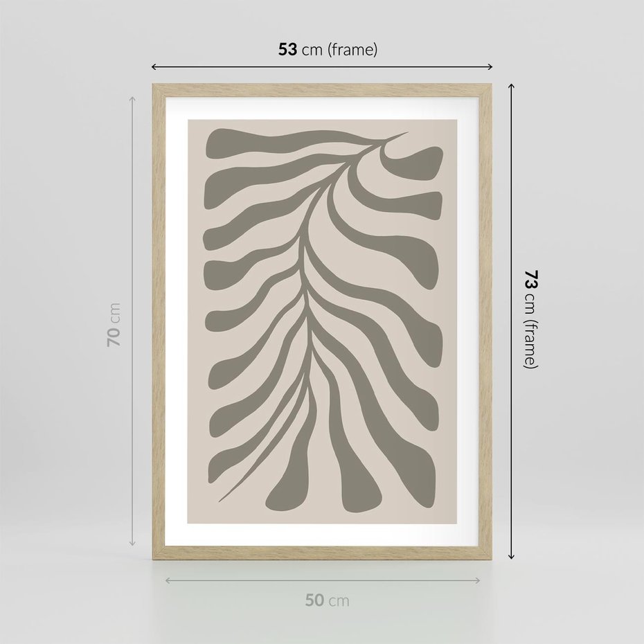 Plakat w ramie 50x70 - Zaklęte Kształty - nowoczesna sztuka, plakat modern - rama drewno