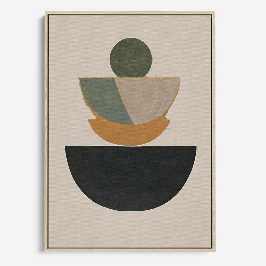 Obraz w ramie 70x100 - Podróżne Refleksyjne Odbicia - abstrakcyjny obraz, kolory ciepłe - rama drewno