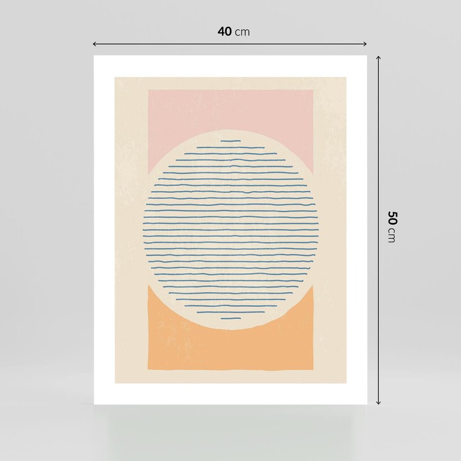 Plakat bez ramy 40x50 - Rozbijająca Opowieść - geometryczne kształty, koła