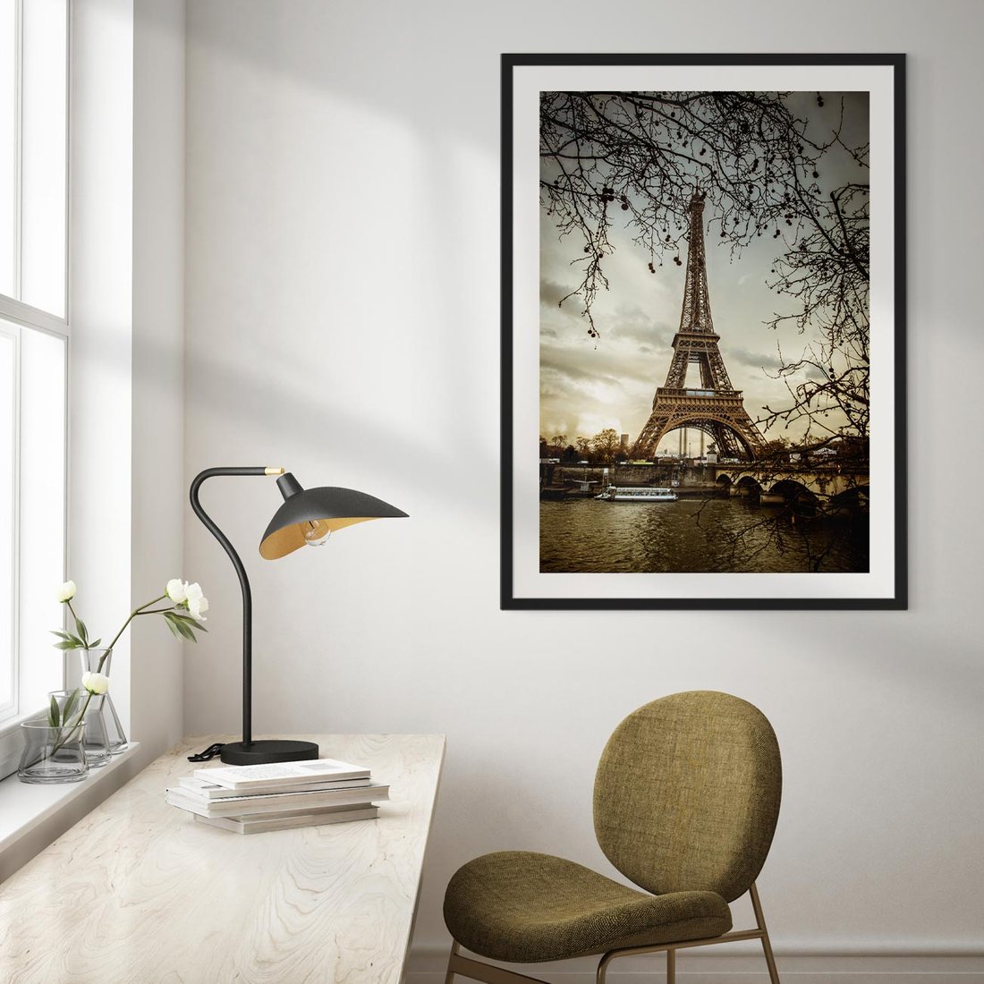 Plakat w ramie 30x40 - Uroczystość w Paryżu - Paryż, wieża - rama czarna