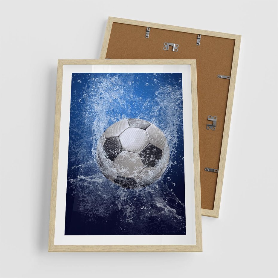 Plakat w ramie 50x70 - Młodzieżowy Zapał - piłka, młodzieżowy - rama drewno