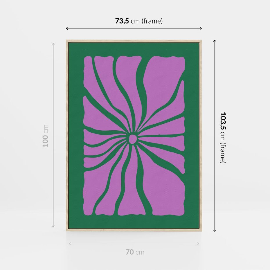 Obraz w ramie 70x100 - Bezczasowe Impresje - abstrakcyjny plakat, boho styl - rama drewno