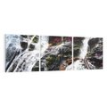 Obraz na płótnie 90x30 - Wodospad wśród majestatycznych gór - wodospad, góry