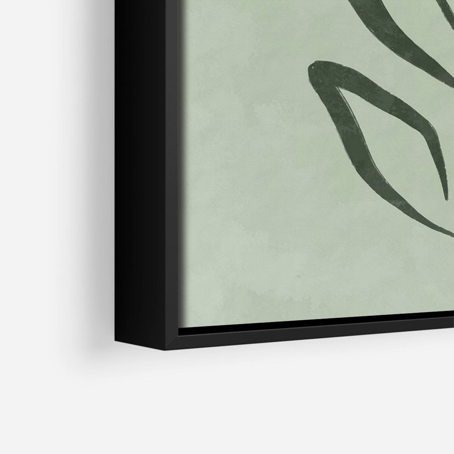 Obraz w ramie 70x100 - Zieleń Wyjątkowego Ukojenia - zielona abstrakcja, zgaszona zieleń - rama czarna