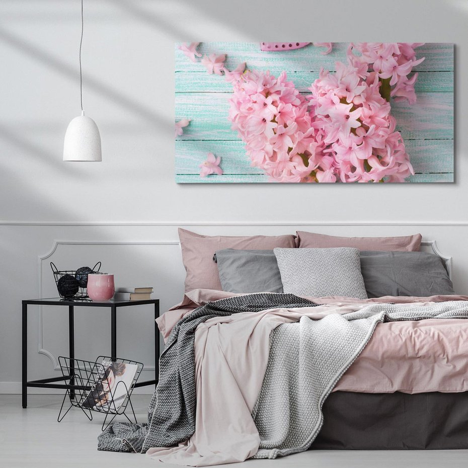 Obraz na płótnie 100x50 - Hiacynty w Kwiatowej Kompozycji - hiacynty, kwiaty