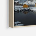 Obraz w ramie 80x80 - Minimalizm i Urok Natury - skandynawskie, domki - rama drewno