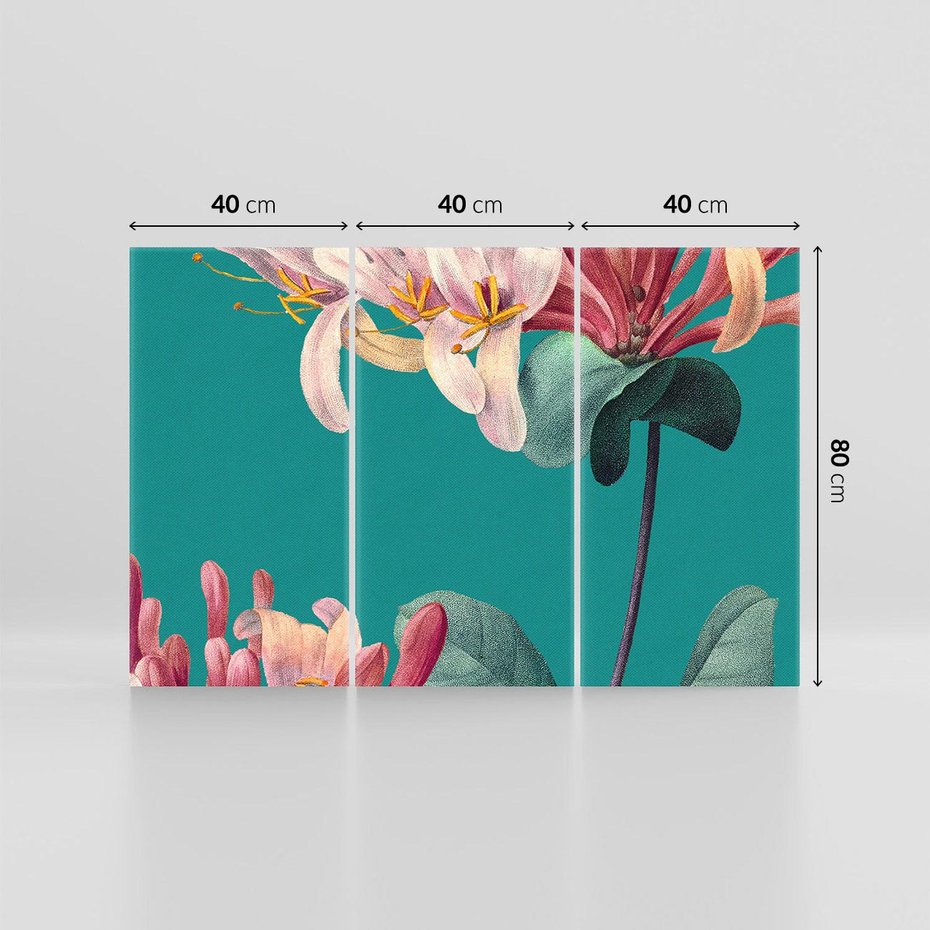 Obraz na płótnie 120x80 - Pejzaż zapomnianych uczuć - grafika w stylu vintage, wielkoformatowe kwiaty