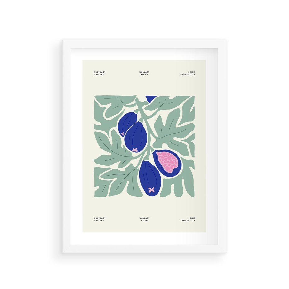 Plakat w ramie 30x40 - Symfonia Przestrzeni - figi, plakat - rama biała