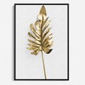 Obraz w ramie 50x70 - Ponadczasowy Urok - złote, liście - rama czarna