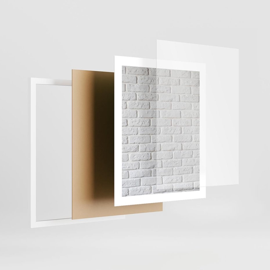 Plakat w ramie 40x50 - Wymiarowa Struktura - ściana, cegła - rama biała