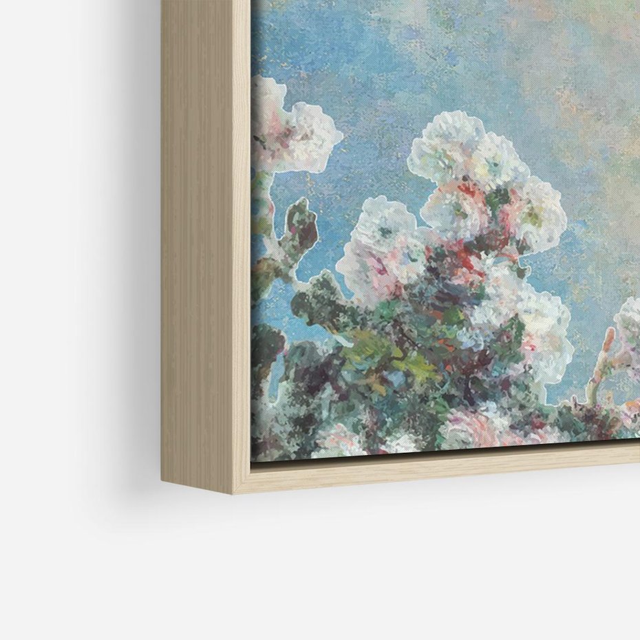 Obraz w ramie 100x70 - Księżycowy sen artysty - subtelny obraz olejny, minimalizm - rama drewno