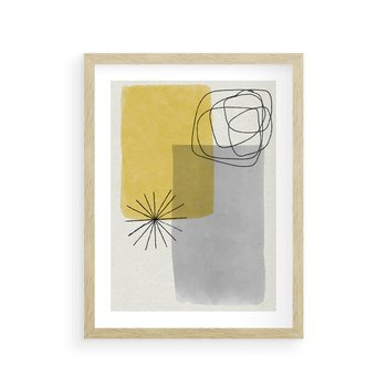 Plakat w ramie 50x70 - Rozbijające Granice Akwarel - abstrakcja, akwarelowe plamy - rama drewno