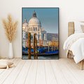 Obraz w ramie 70x100 - Urok Wenecji - fotografia, przystań w Wenecji - rama czarna